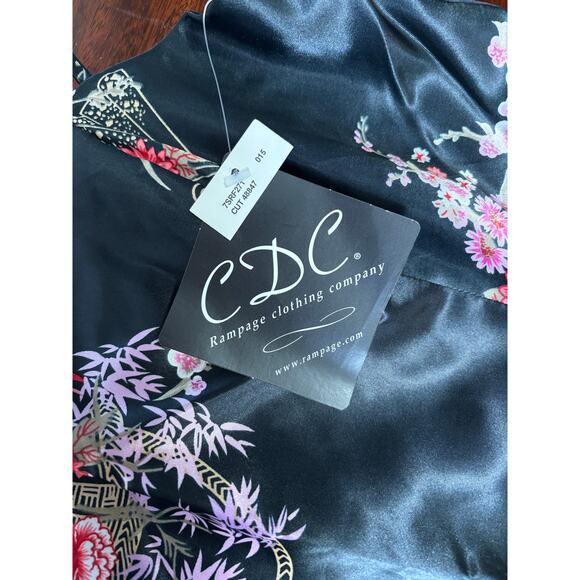VTG CDC Rampage Asian Floral Print Satin Dress Sz 14 NWT Cocktail Party Wedding - Picture 4 of 11